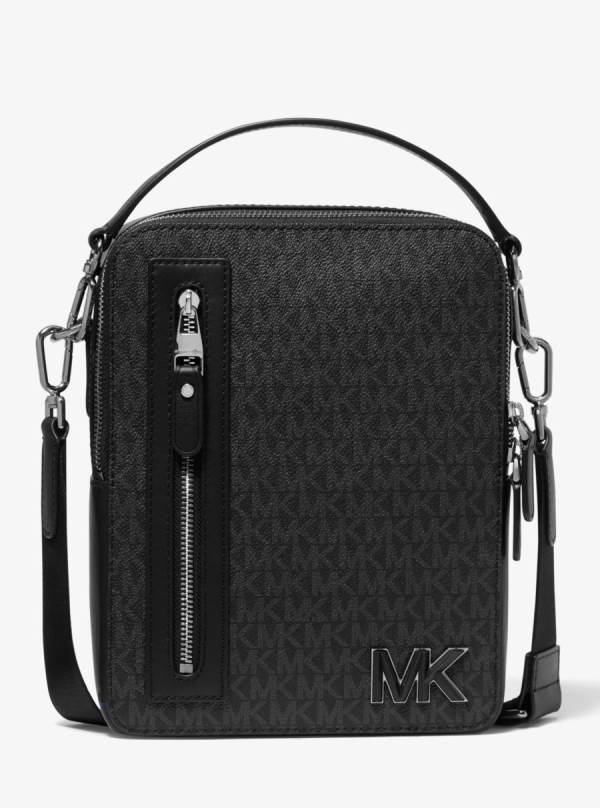 Panske Crossbody Kabelka Michael Kors Hudson Logo Flight Čierne - Tasky Michael Kors Akcia | VASMH-9403